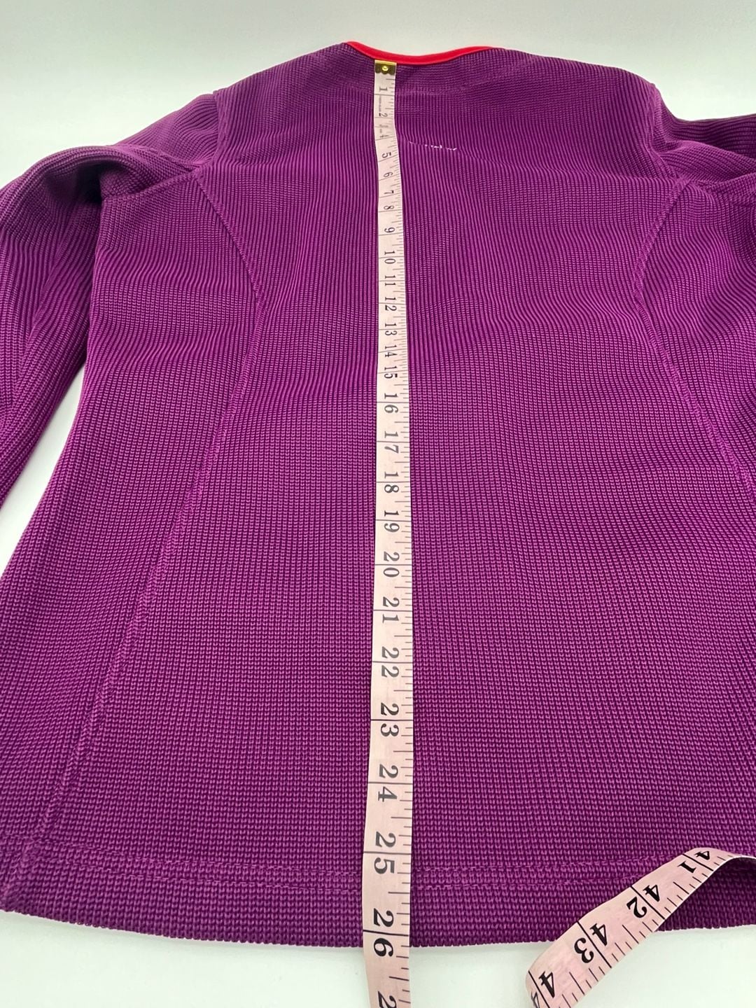 Spyder Purple Long Sleeve Knit Fleece lined Jacket with snaps and red piping L 7