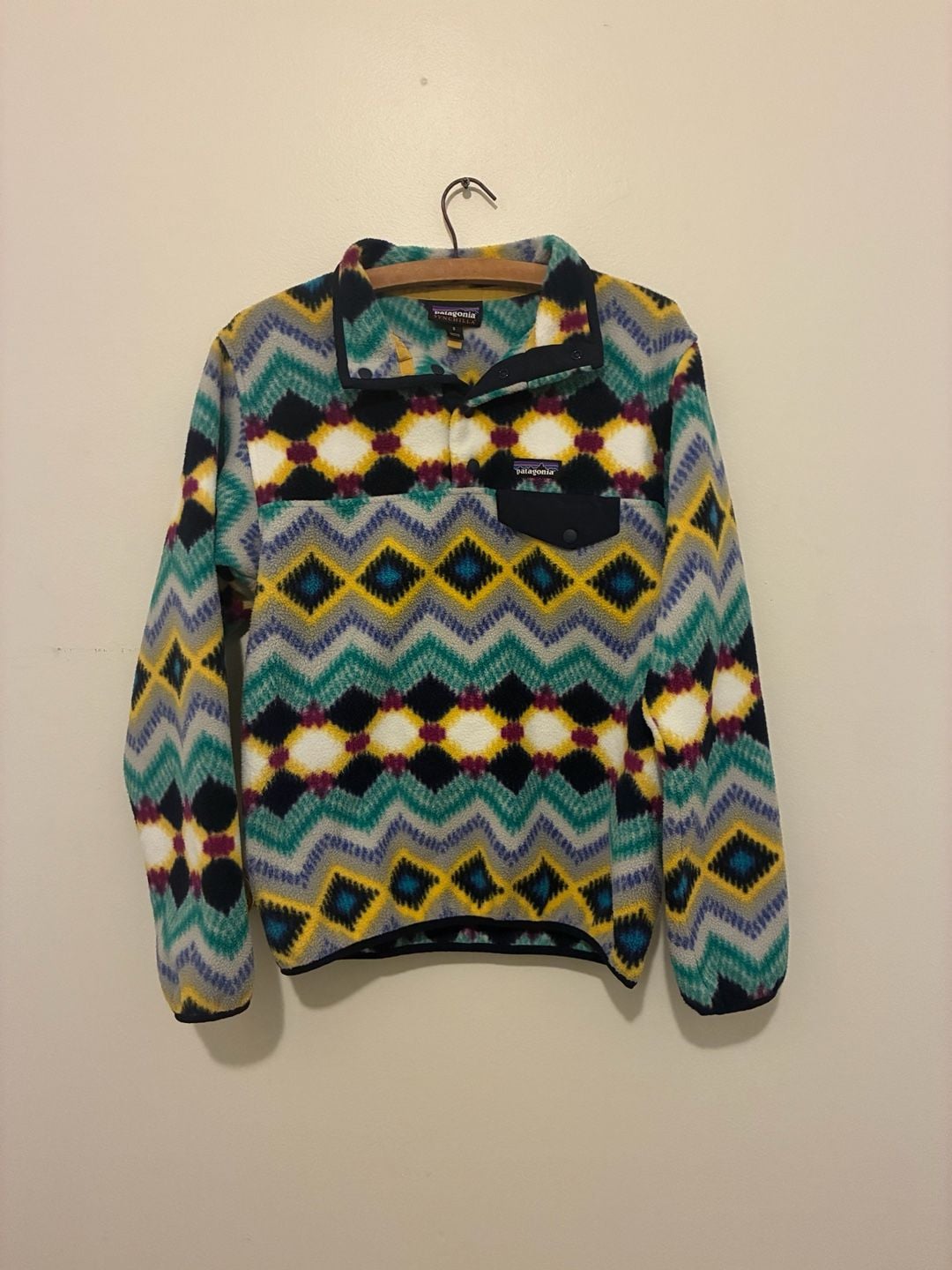 VINTAGE PATAGONIA SYNCHILLA SNAP T AZTEC NAVAJO FLEECE PULLOVER XL, 2