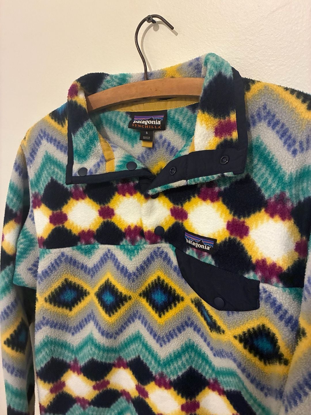 VINTAGE PATAGONIA SYNCHILLA SNAP T AZTEC NAVAJO FLEECE PULLOVER XL, 3