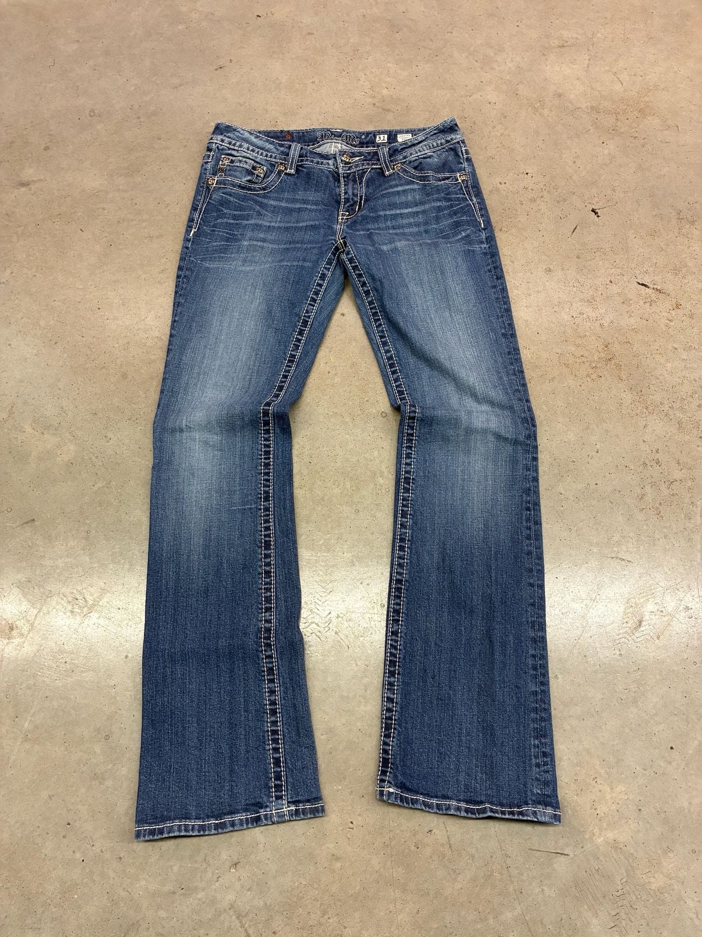 Miss Me Bootcut Jeans Size 31 Dark Wash Distressed 2
