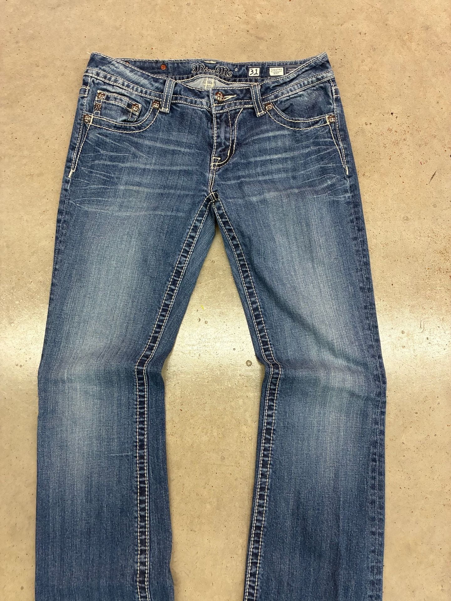 Miss Me Bootcut Jeans Size 31 Dark Wash Distressed 3