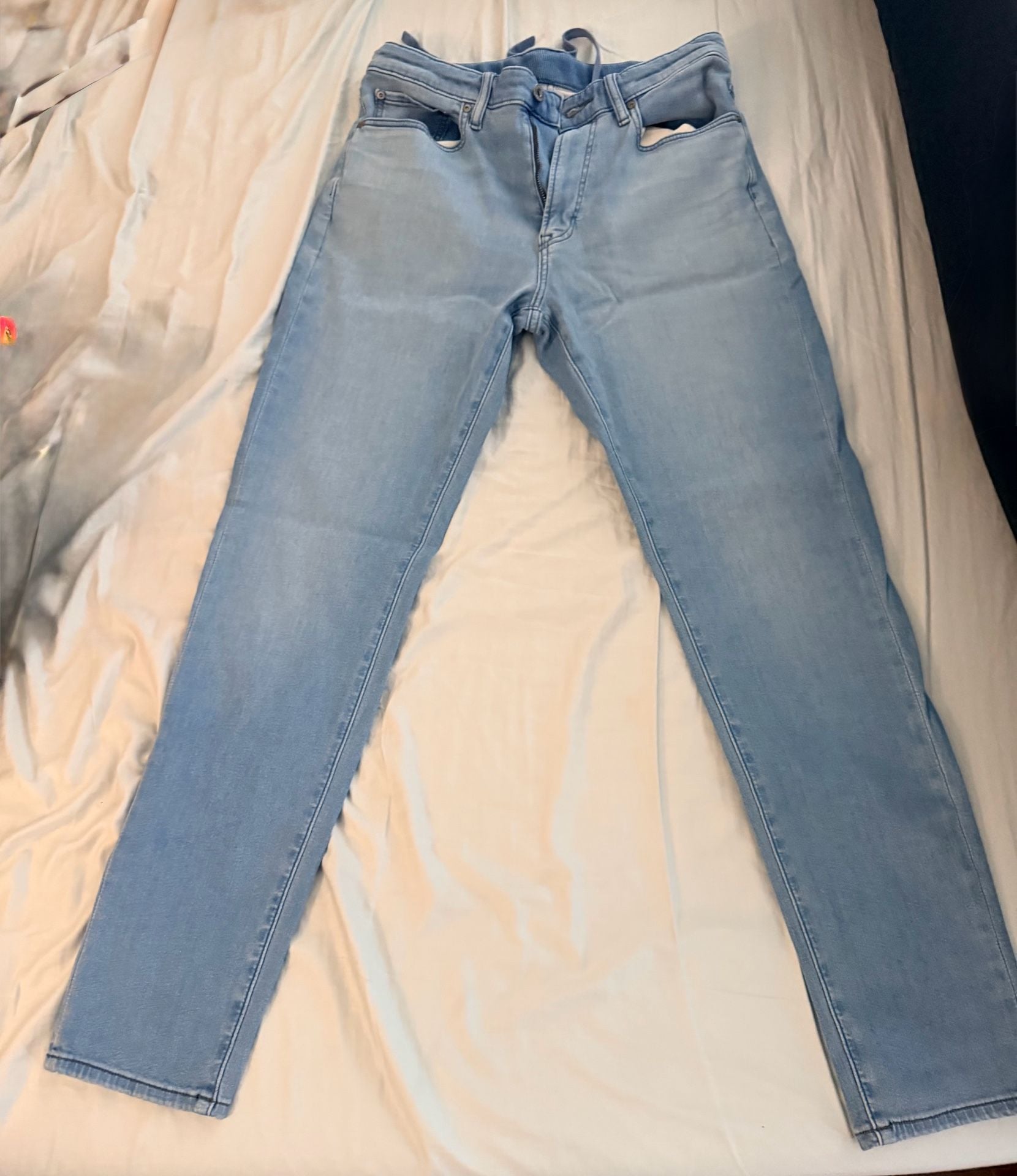 Uniqlo High Rise Super Skinny Jeans Size 32 Light Wash Denim 2