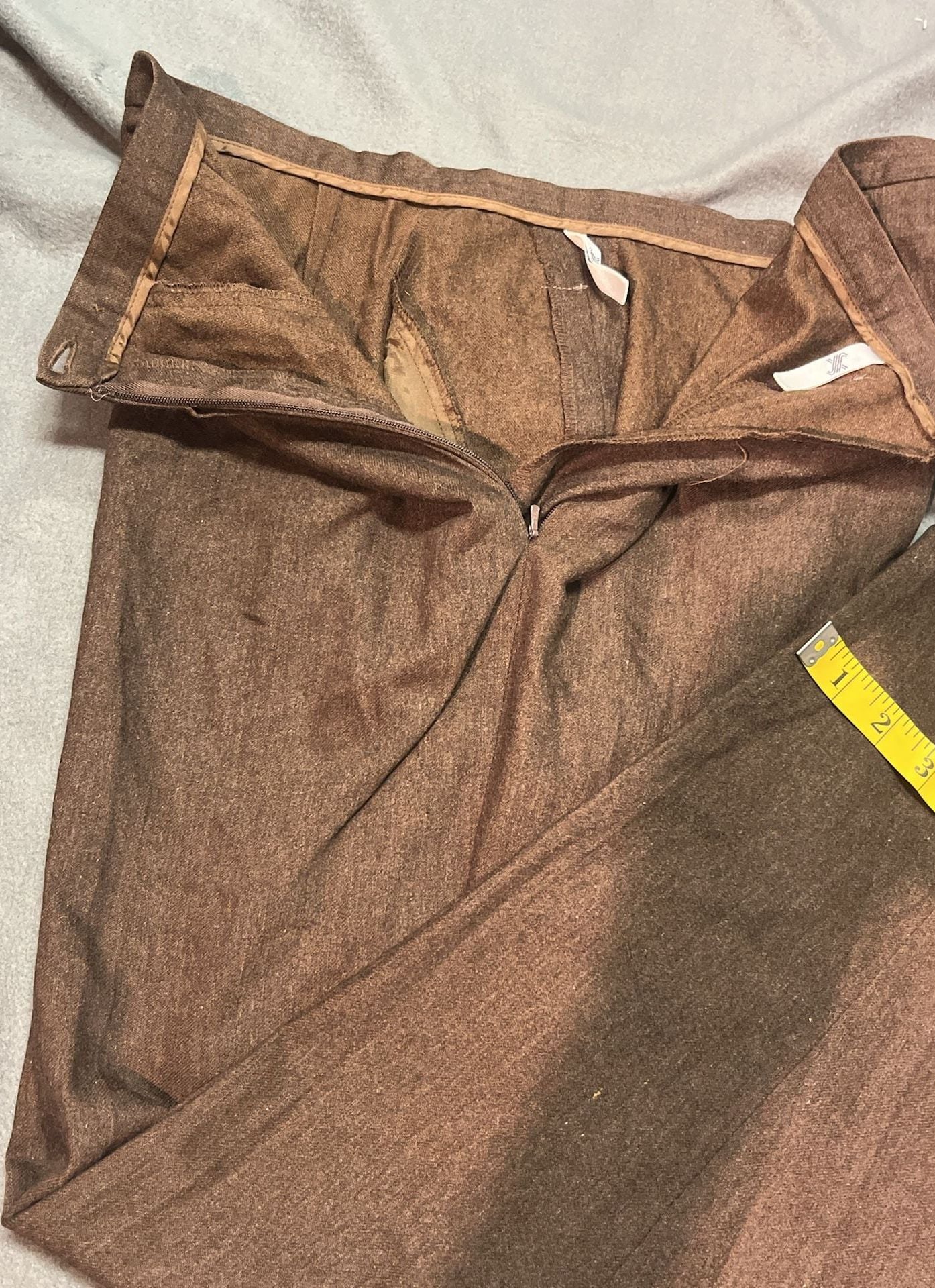 Valger Brown Wool Blazer and Pants Suit Set Size 12 18