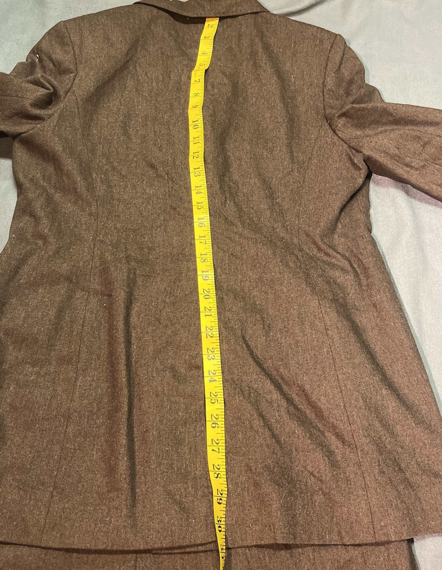 Valger Brown Wool Blazer and Pants Suit Set Size 12 12