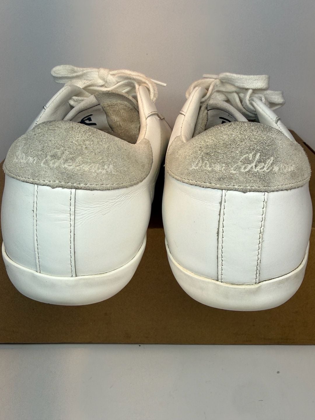 Sam Edelman Aubrie Size 9M White Greige Leather Sneaker 6