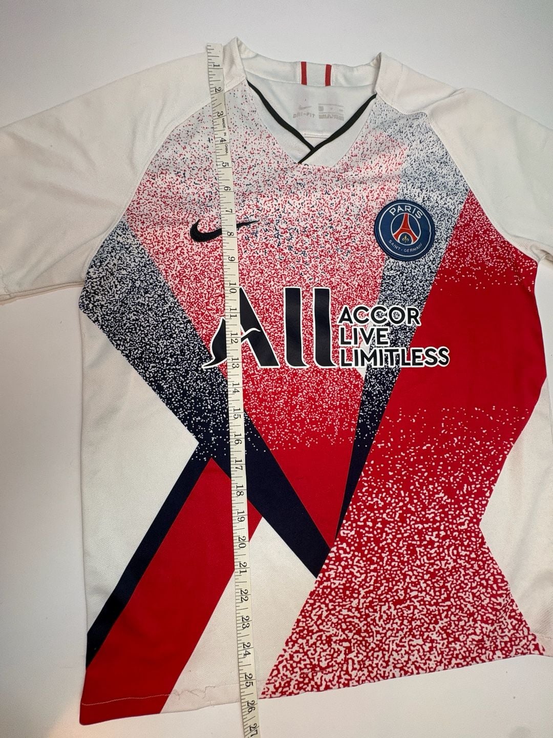 Nike PSG Paris Saint-Germain Dri-FIT Soccer Jersey White Red Navy ALL 6