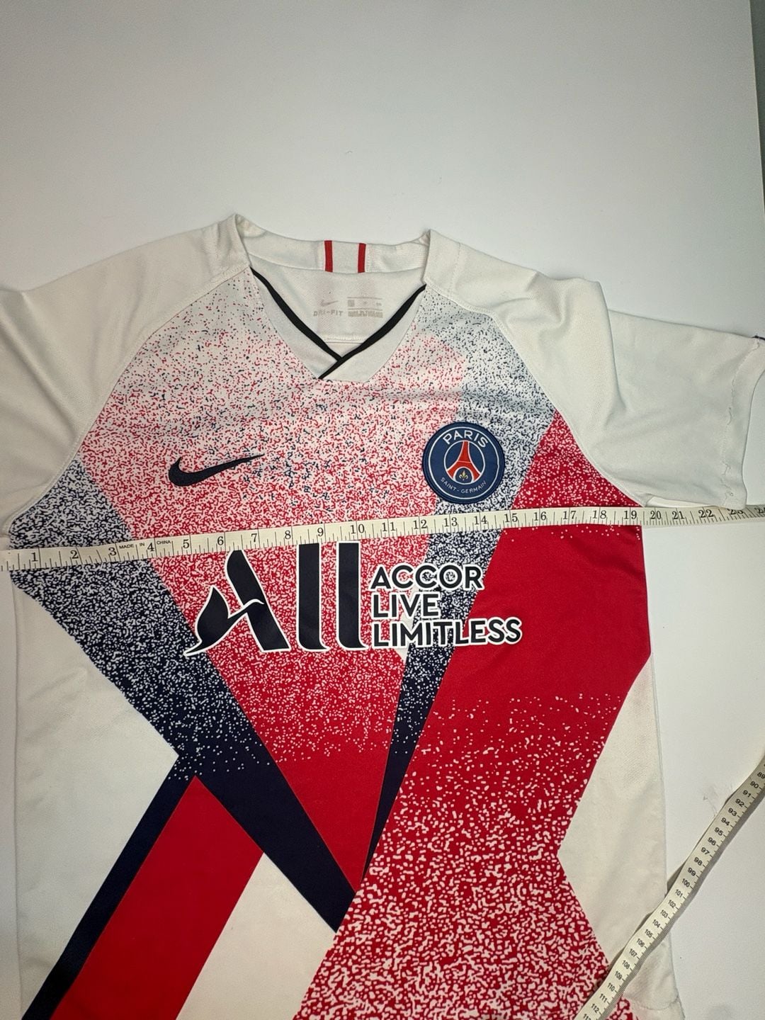 Nike PSG Paris Saint-Germain Dri-FIT Soccer Jersey White Red Navy ALL 7