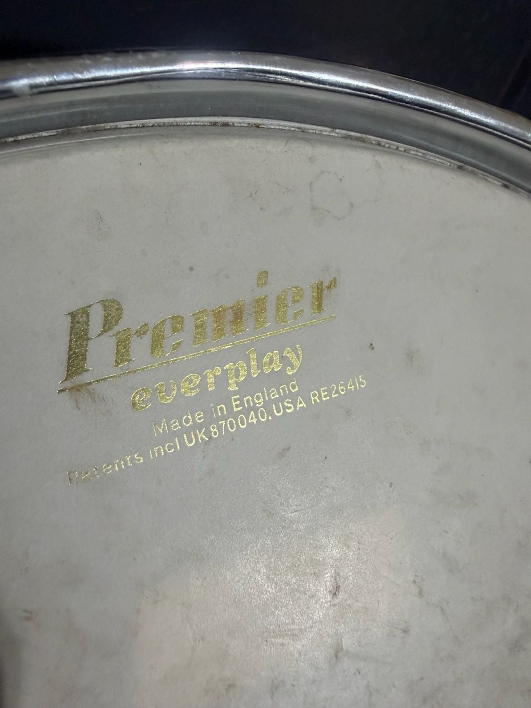 Premier Snare Drum 14 Vintage Metal With Case And Sticks 10