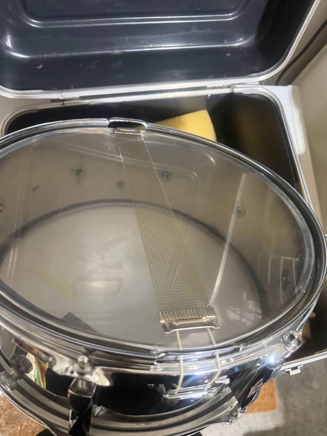 Premier Snare Drum 14 Vintage Metal With Case And Sticks 14
