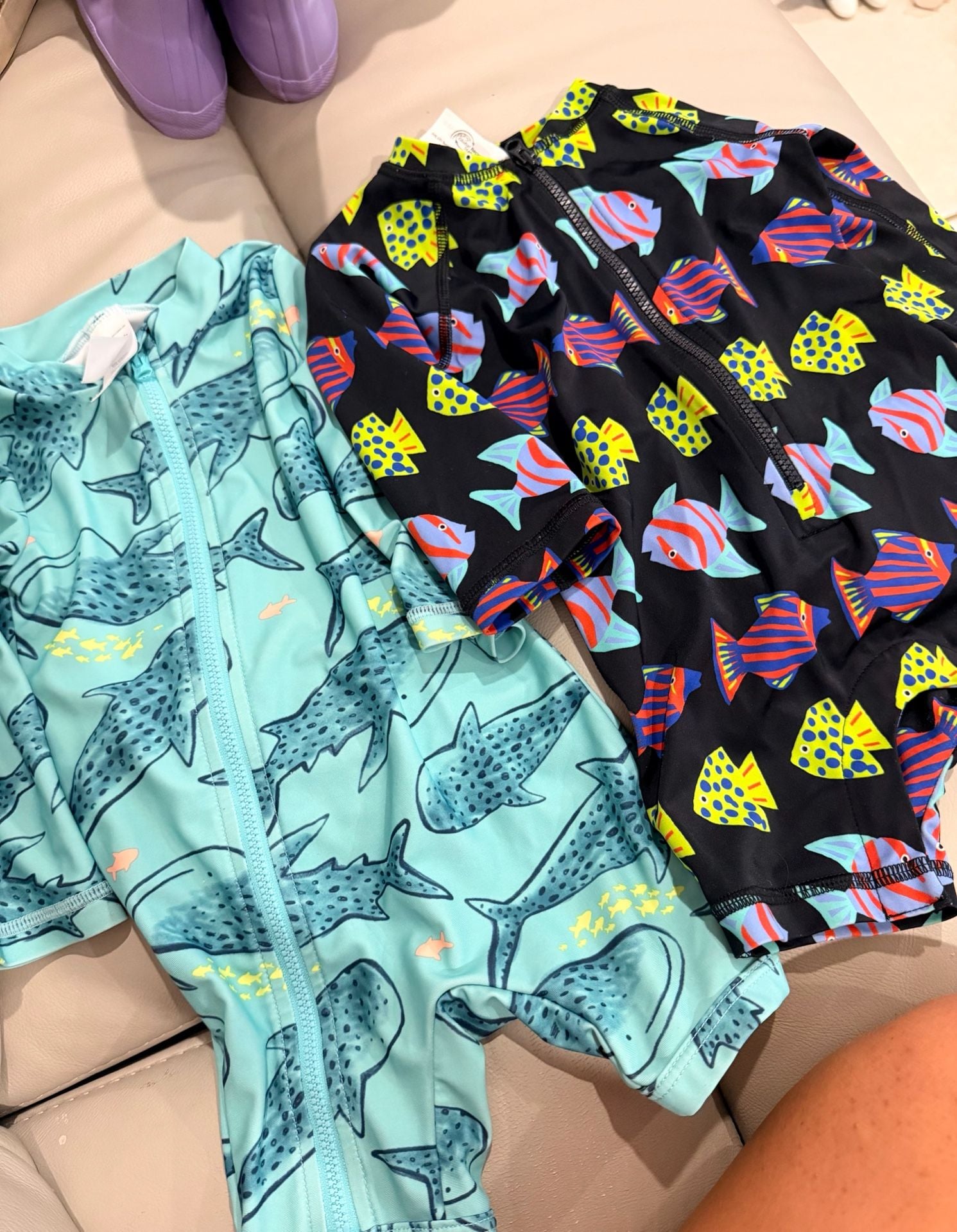 Hanna Andersson & Carters Baby Rashguard Swimsuit US 6-12 mos Multi Fish Print 1