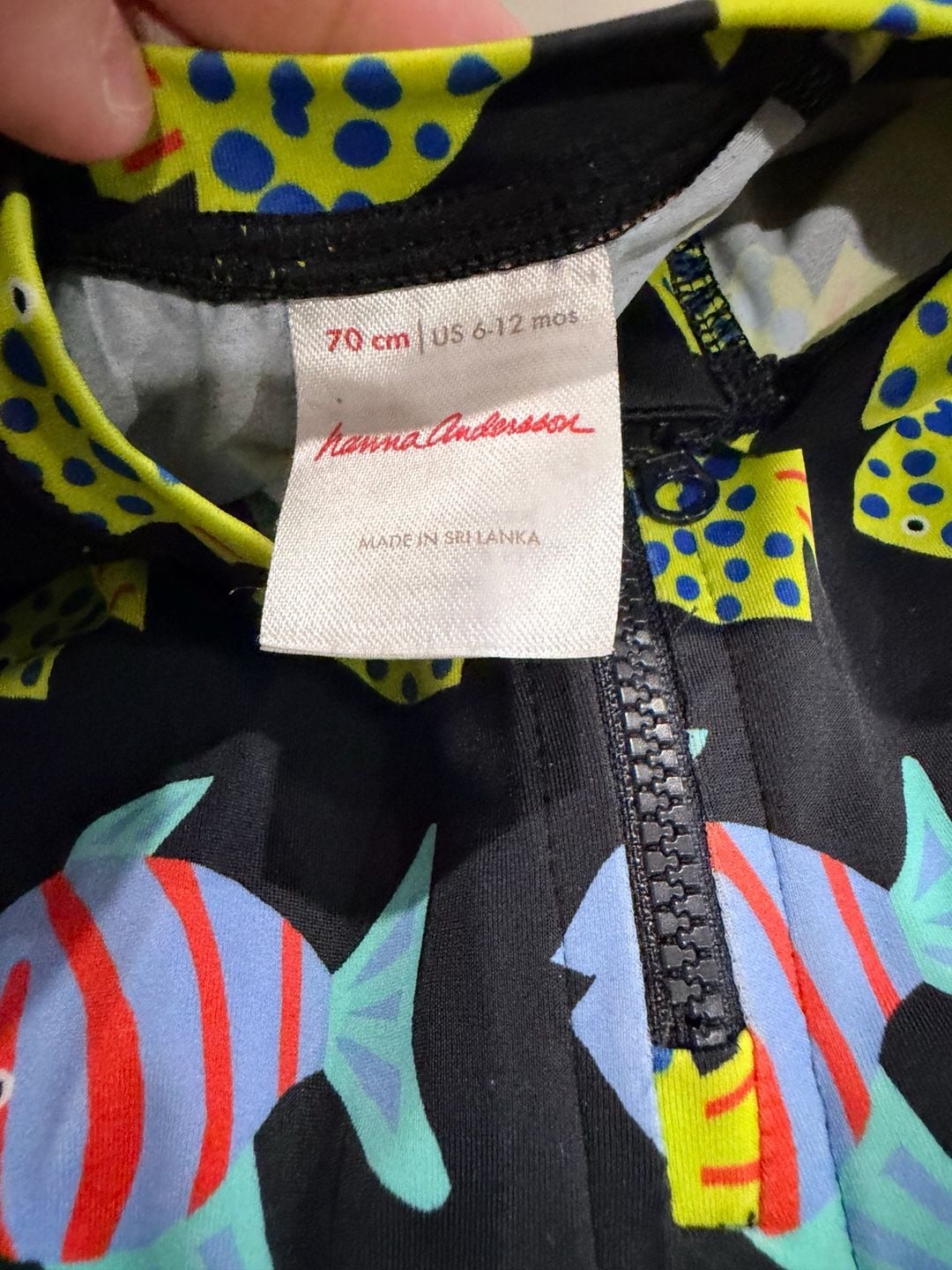 Hanna Andersson & Carters Baby Rashguard Swimsuit US 6-12 mos Multi Fish Print 2