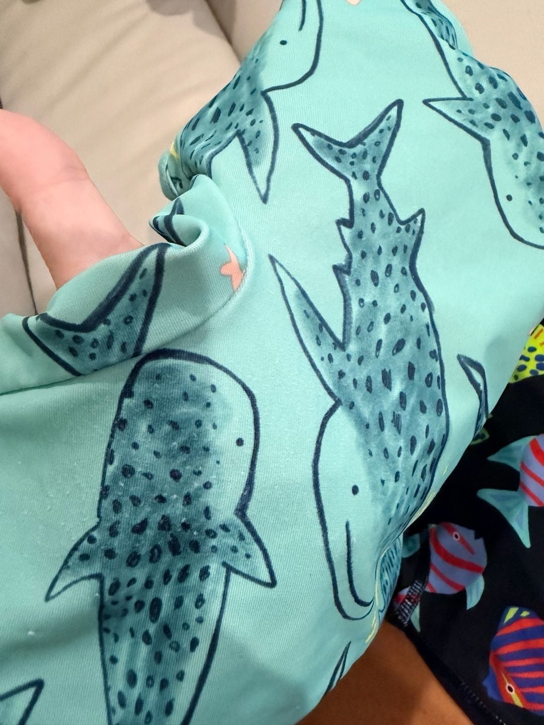 Hanna Andersson & Carters Baby Rashguard Swimsuit US 6-12 mos Multi Fish Print 4