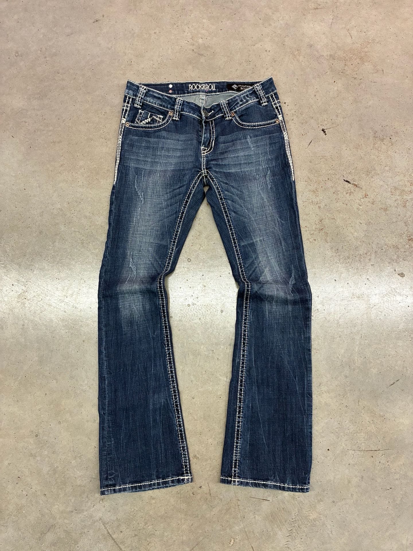 Rock & Roll Jeans Size 30x30 Blue Distressed Bootcut 2