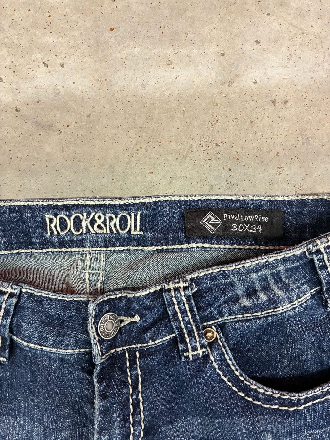 Rock & Roll Jeans Size 30x30 Blue Distressed Bootcut 4