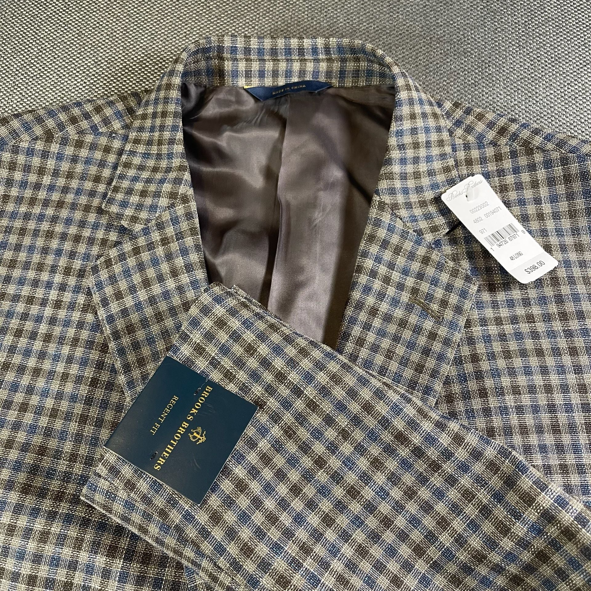 Brooks Brothers Regent Fit Sport Coat Size 48 Long Plaid Check Blazer 2