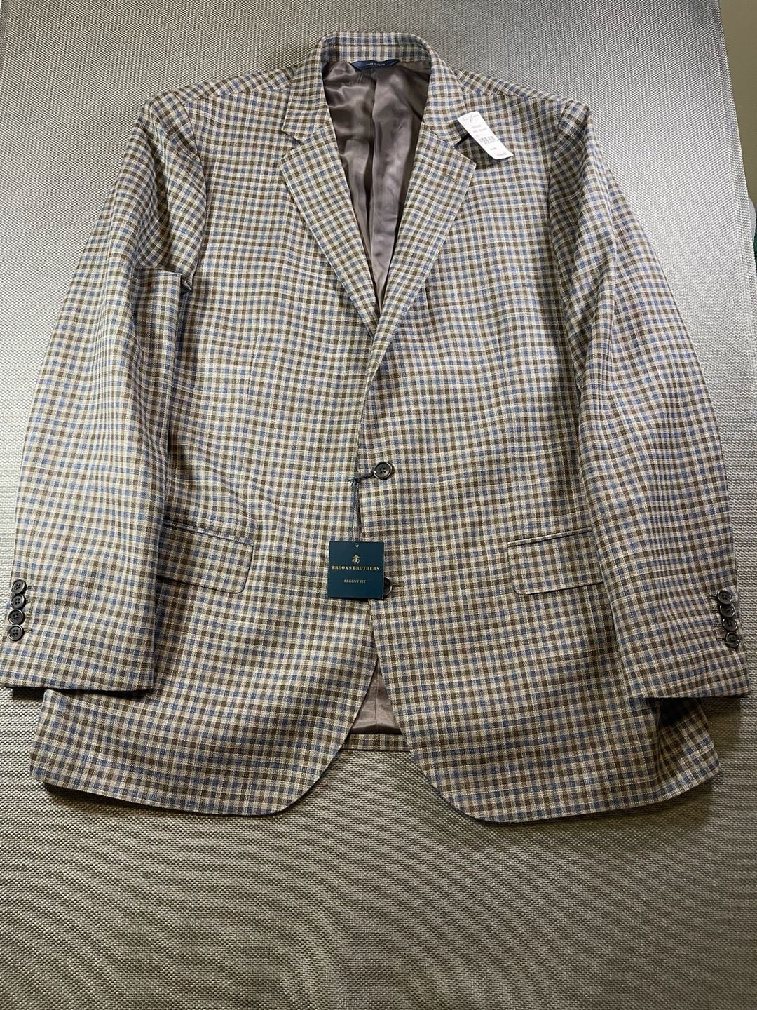Brooks Brothers Regent Fit Sport Coat Size 48 Long Plaid Check Blazer 7