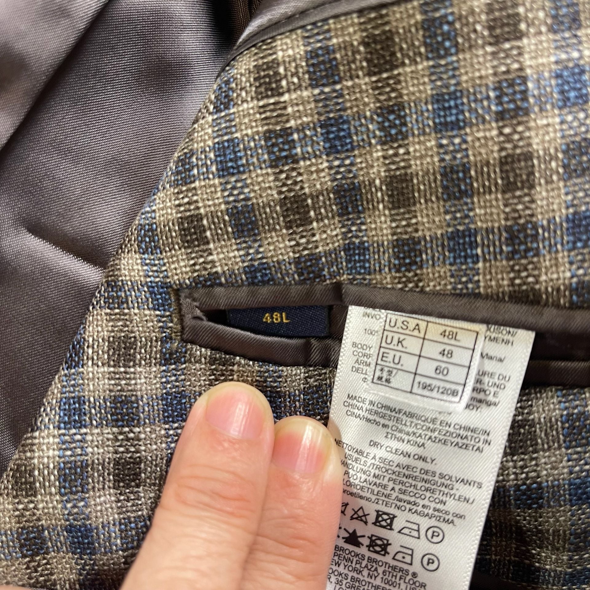 Brooks Brothers Regent Fit Sport Coat Size 48 Long Plaid Check Blazer 11