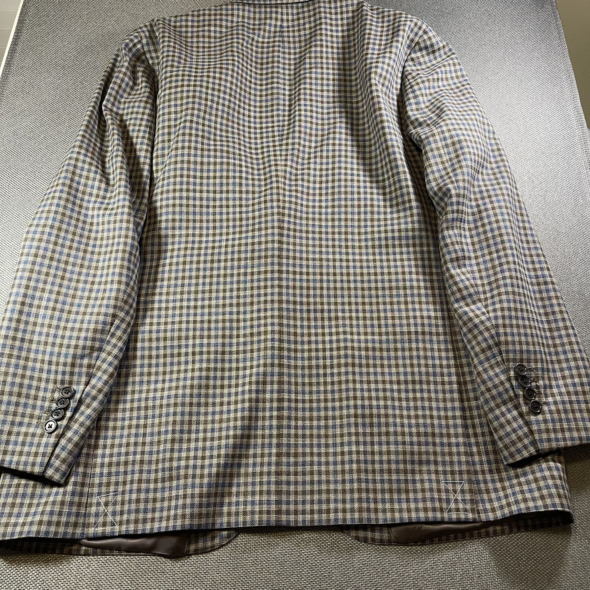 Brooks Brothers Regent Fit Sport Coat Size 48 Long Plaid Check Blazer 13