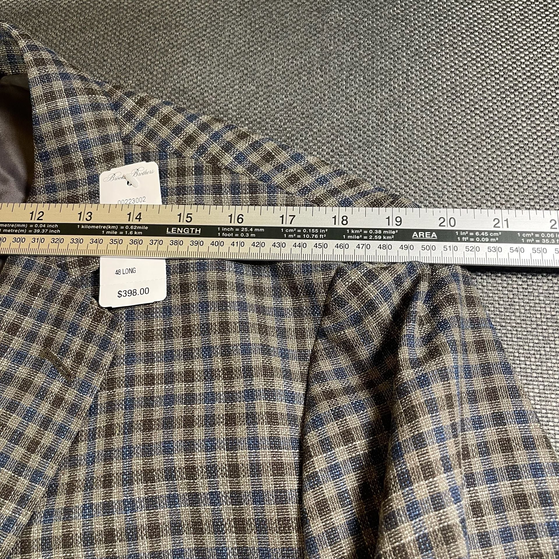 Brooks Brothers Regent Fit Sport Coat Size 48 Long Plaid Check Blazer 17