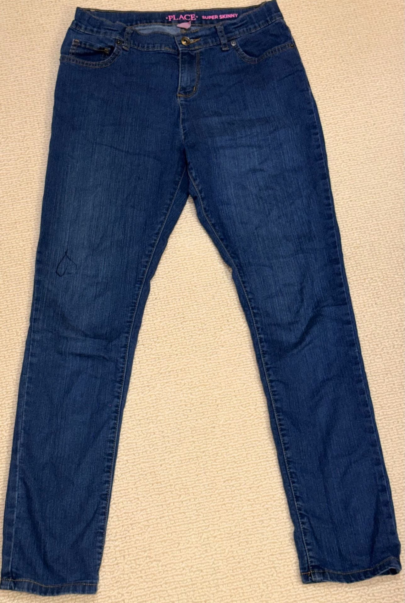 The Place Super Skinny Jeans Size 14 Dark Wash Heart Design 2