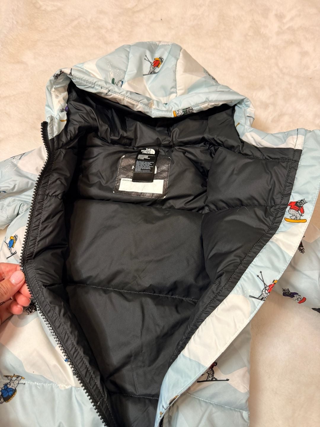 The North Face 1996 Retro Nuptse Graphic-Print Shell Bodysuit 18-24M Light Blue 5