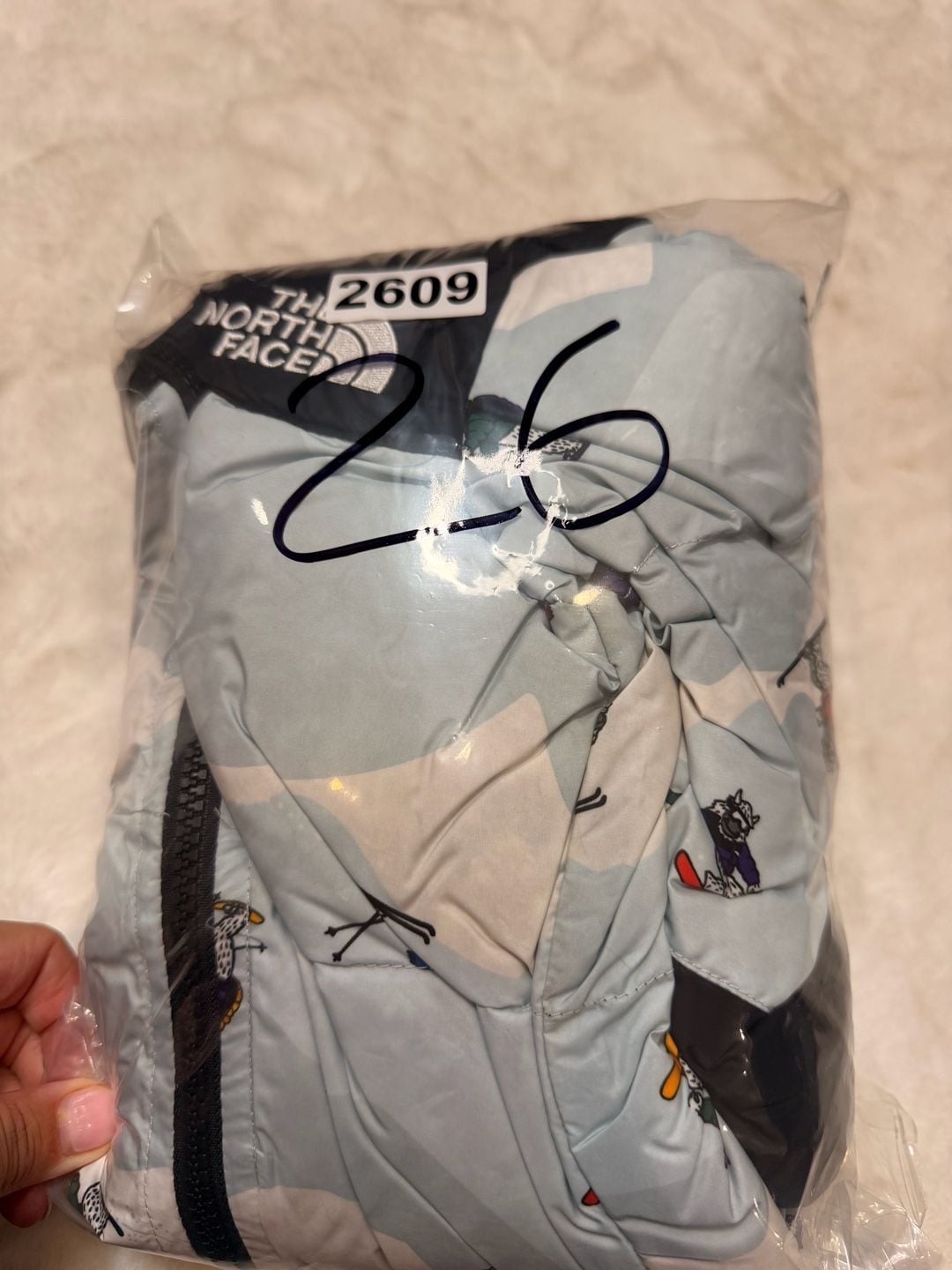 The North Face 1996 Retro Nuptse Graphic-Print Shell Bodysuit 18-24M Light Blue 8
