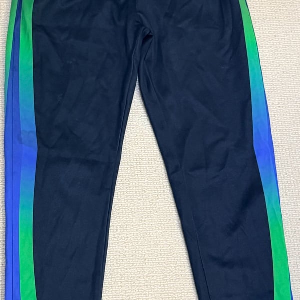 Custom Navy Blue Gradient Insulated Track Pants with Side Stripes