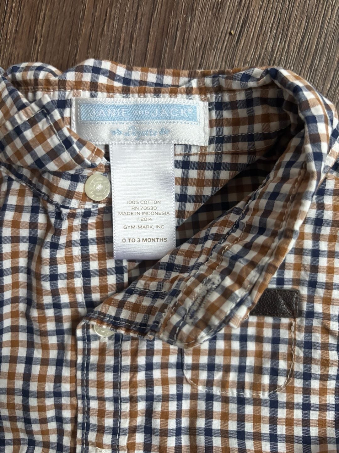 Janie and Jack Plaid Button Down Romper 0 to 3 Months 3