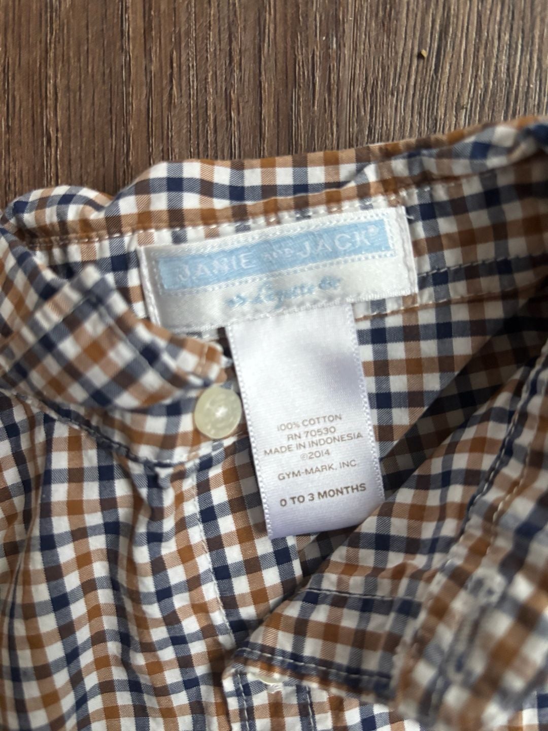 Janie and Jack Plaid Button Down Romper 0 to 3 Months 4