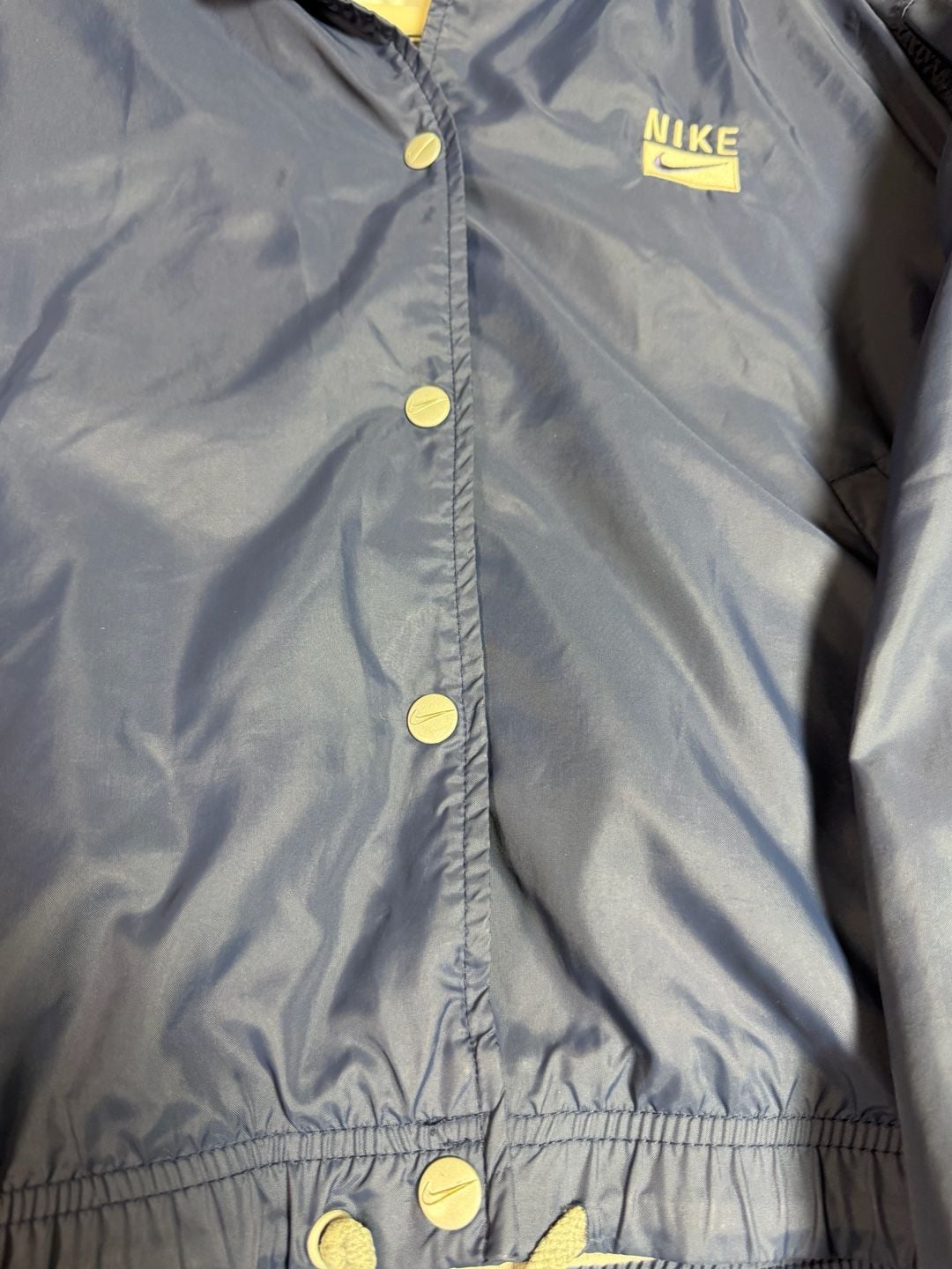Vintage 90s Nike Windbreaker Jacket Blue Snap Front Embroidered Swoosh M 4