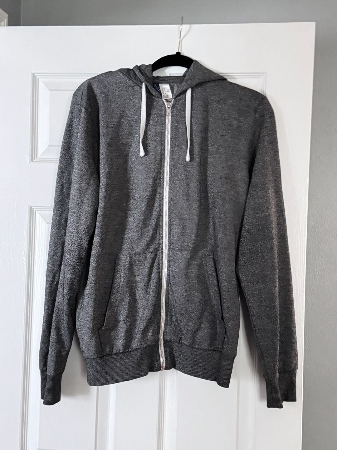 H&M Grey Full-Zip Hoodie Size M Triblend Fleece Sweatshirt 2