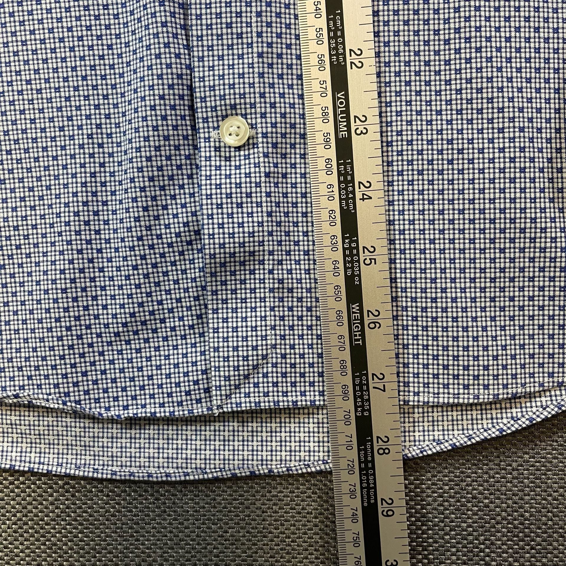Charles Tyrwhitt Dress Shirt Size 15.5/33 Blue Check Non Iron Extra Slim Fit 9