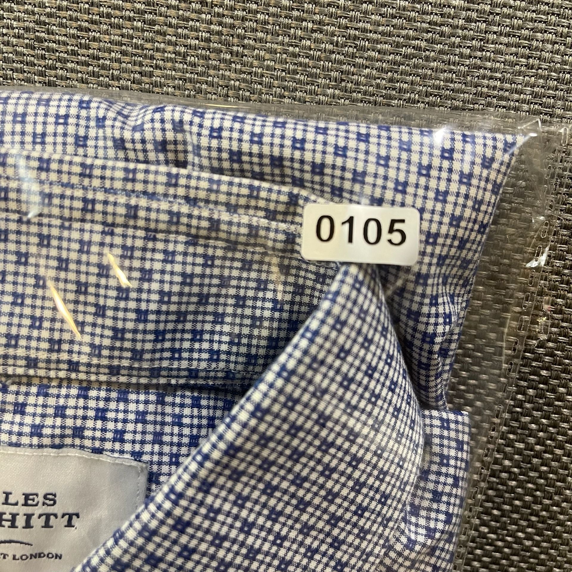 Charles Tyrwhitt Dress Shirt Size 15.5/33 Blue Check Non Iron Extra Slim Fit 10
