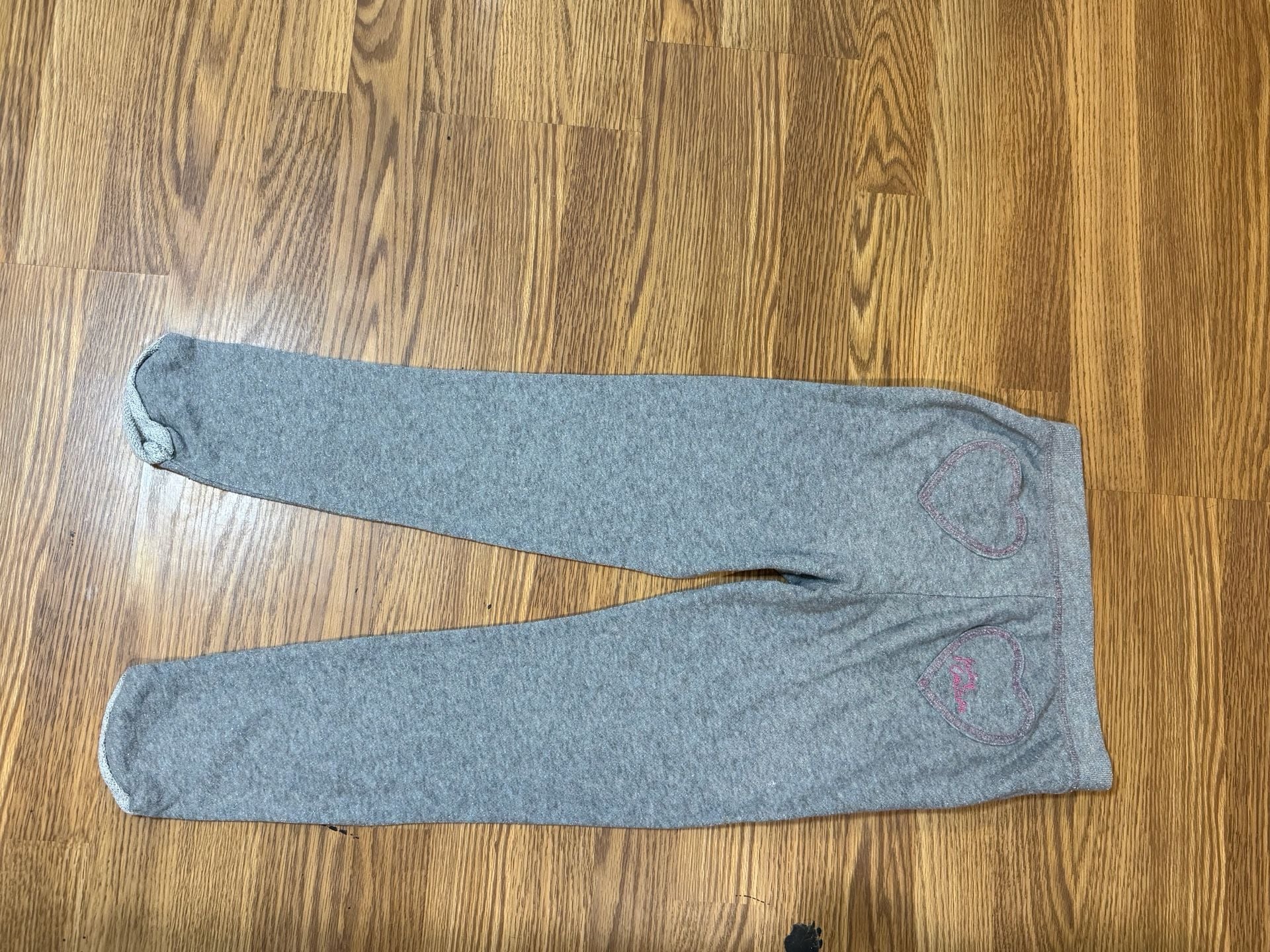 Juicy Couture Sweatpants Size M 10/12 Grey Sparkle Heart Pockets 4