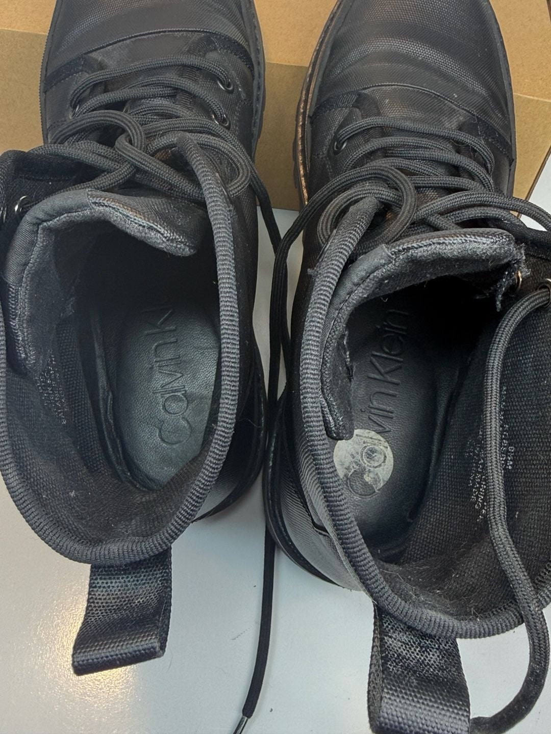 Calvin Klein KCBSBOOT2 combat boots in black size 9.5 men’s 5