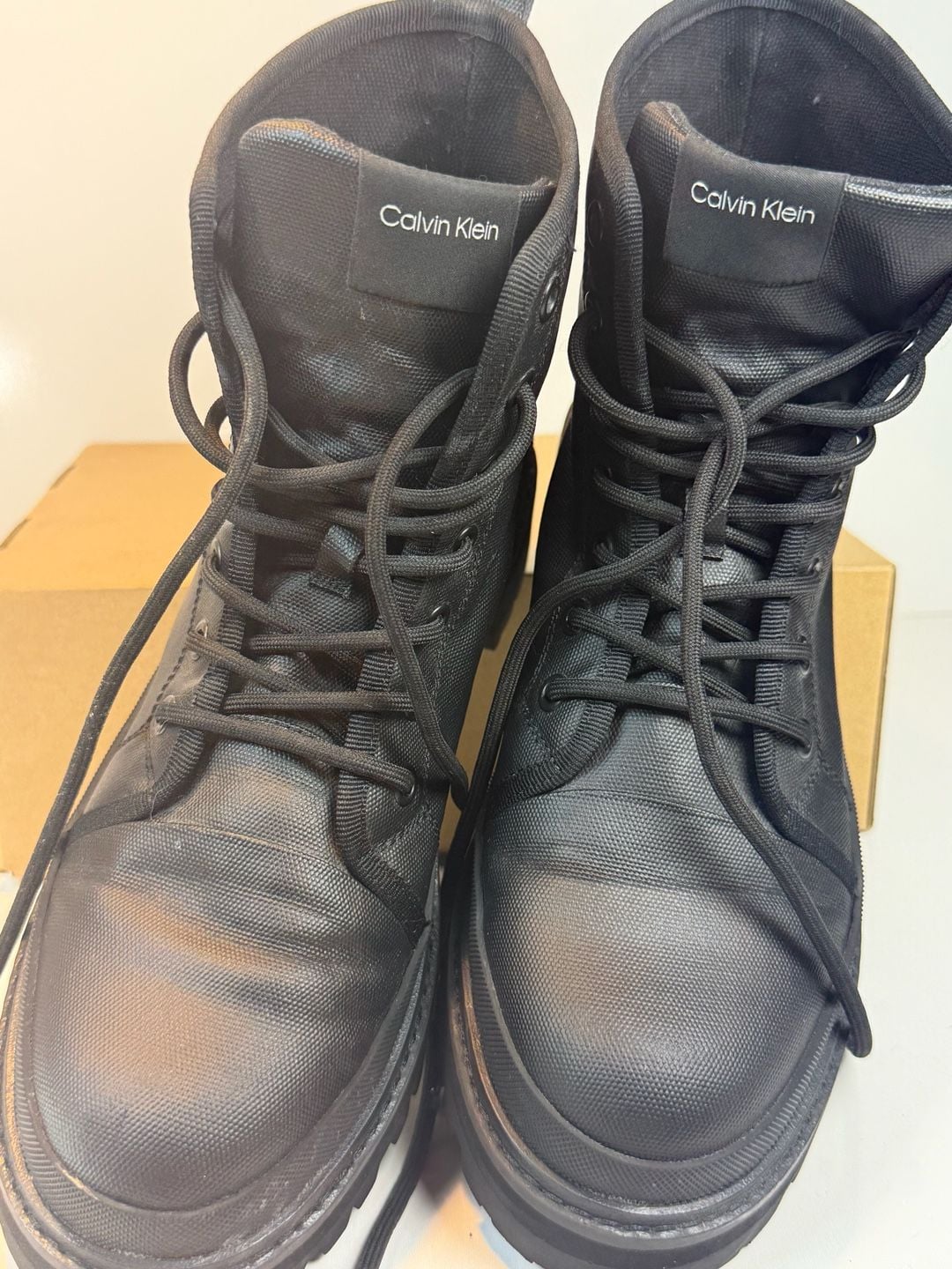 Calvin Klein KCBSBOOT2 combat boots in black size 9.5 men’s 6