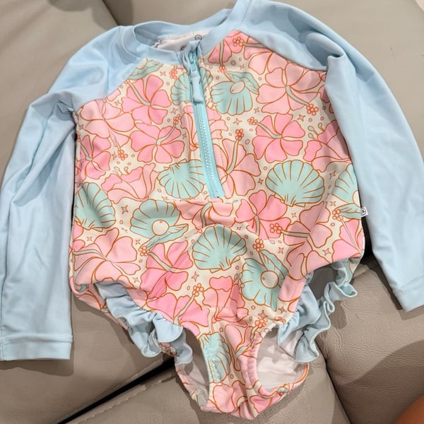 Caden Lane Seashell Swimsuit Bathing Suit 