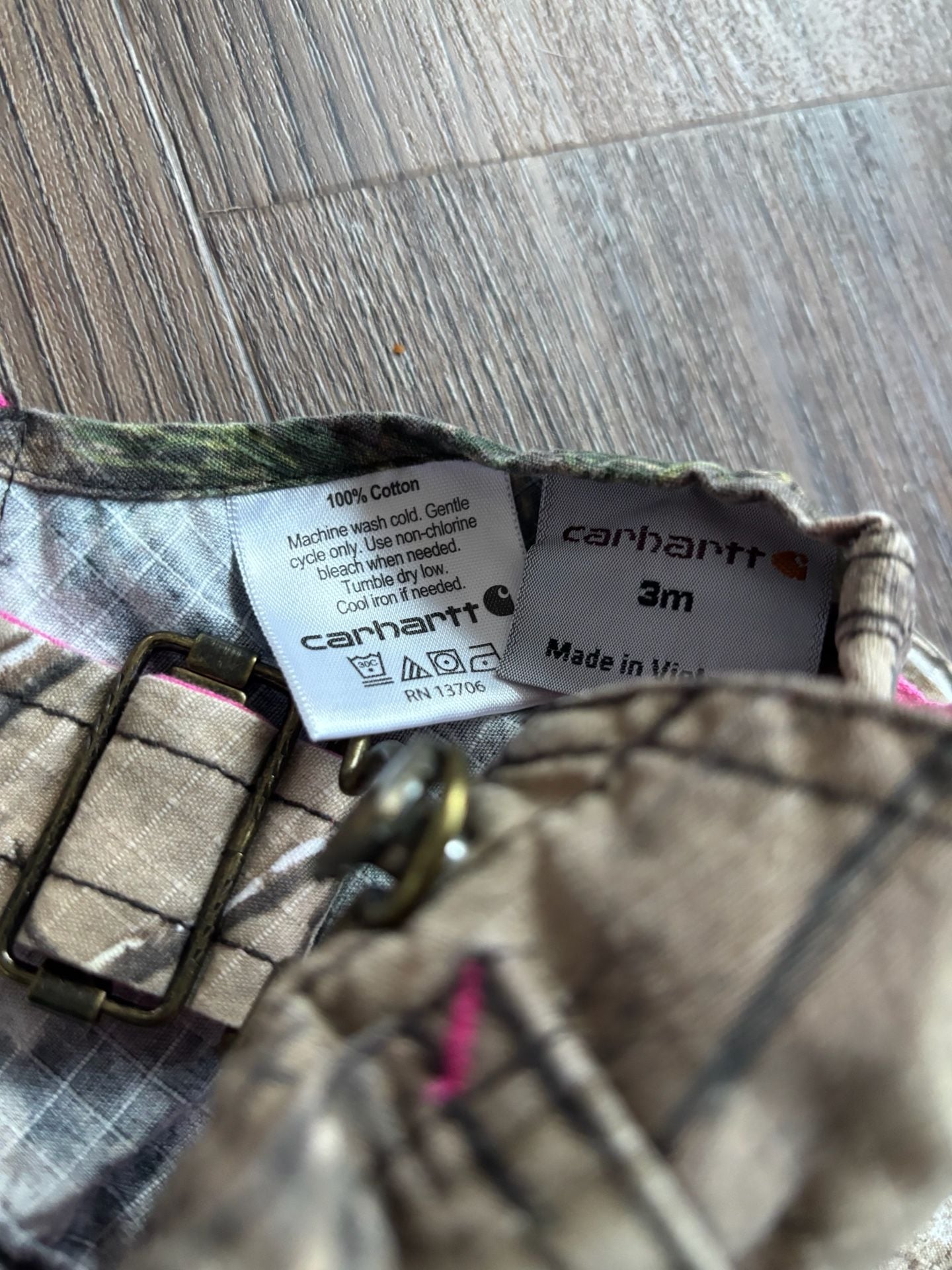 Carhartt Kids RealTree Camo Overalls Size 3m Pink Heart T-Shirt Set 3
