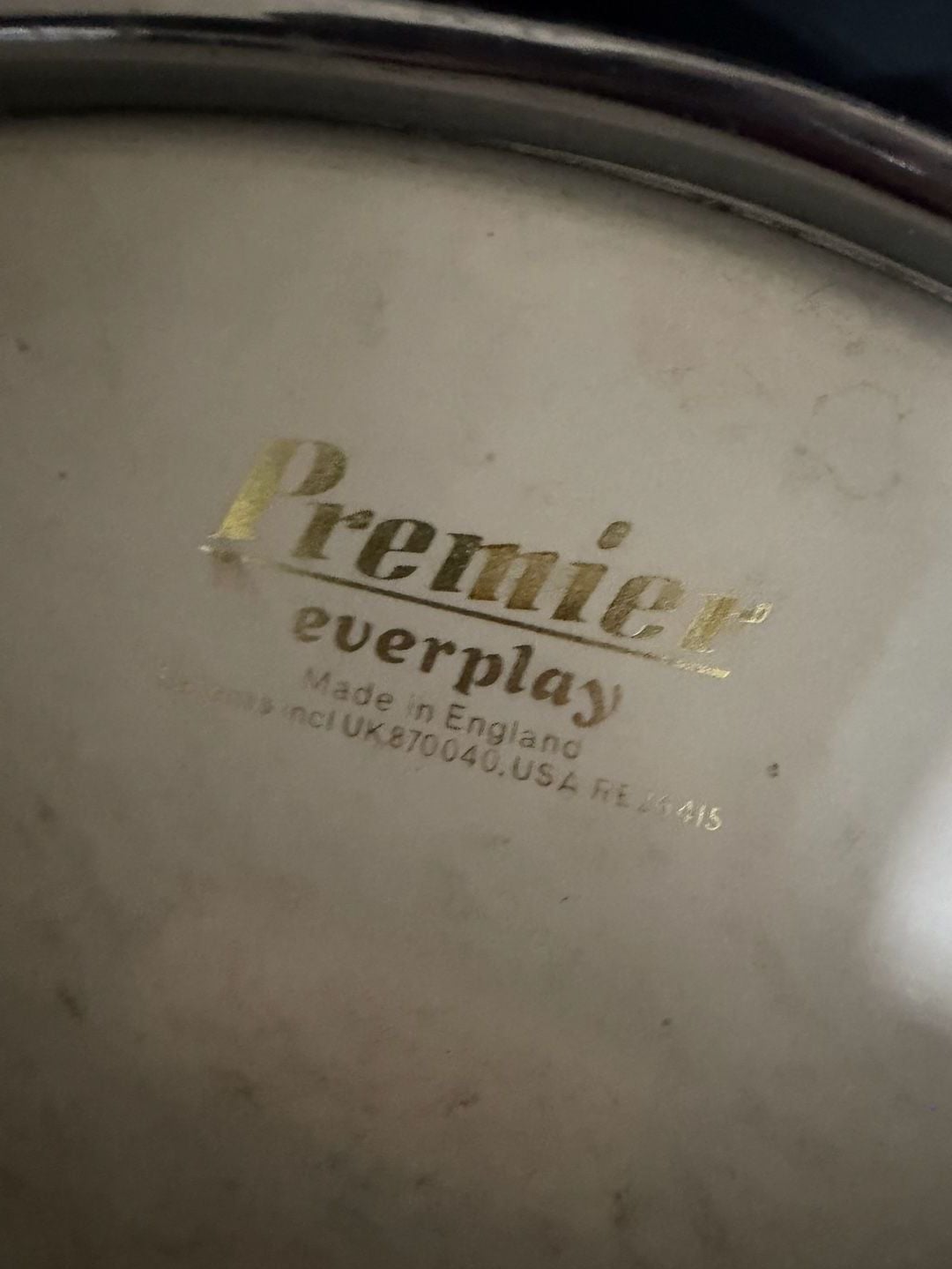 Premier Snare Drum 14 Vintage Metal With Case And Sticks 9