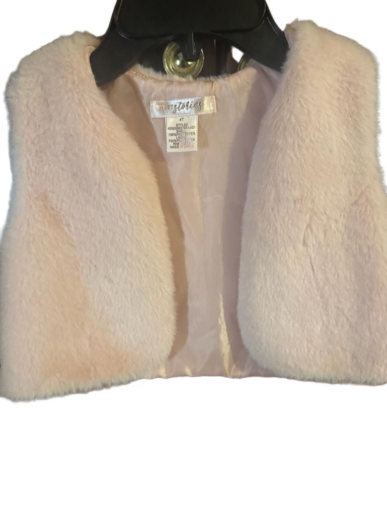 Sweet Stories Faux Fur Vest Size 4T Pink 1