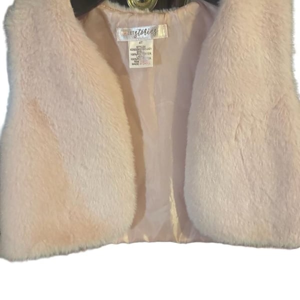 Sweet Stories Faux Fur Vest Size 4T Pink