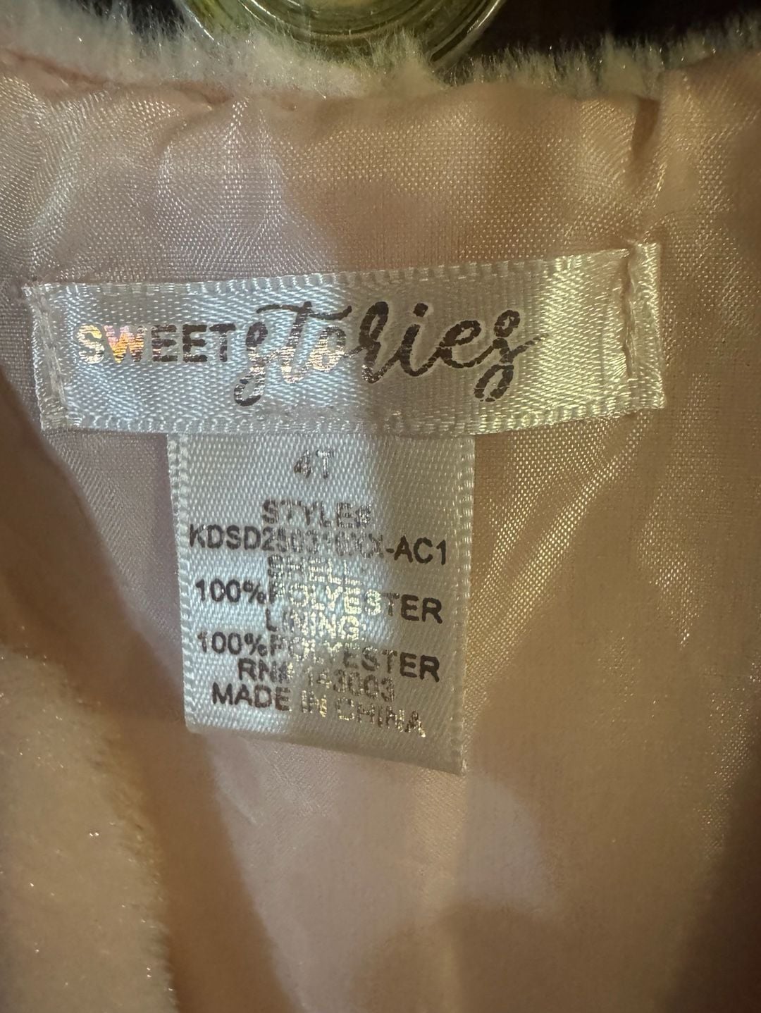 Sweet Stories Faux Fur Vest Size 4T Pink 4
