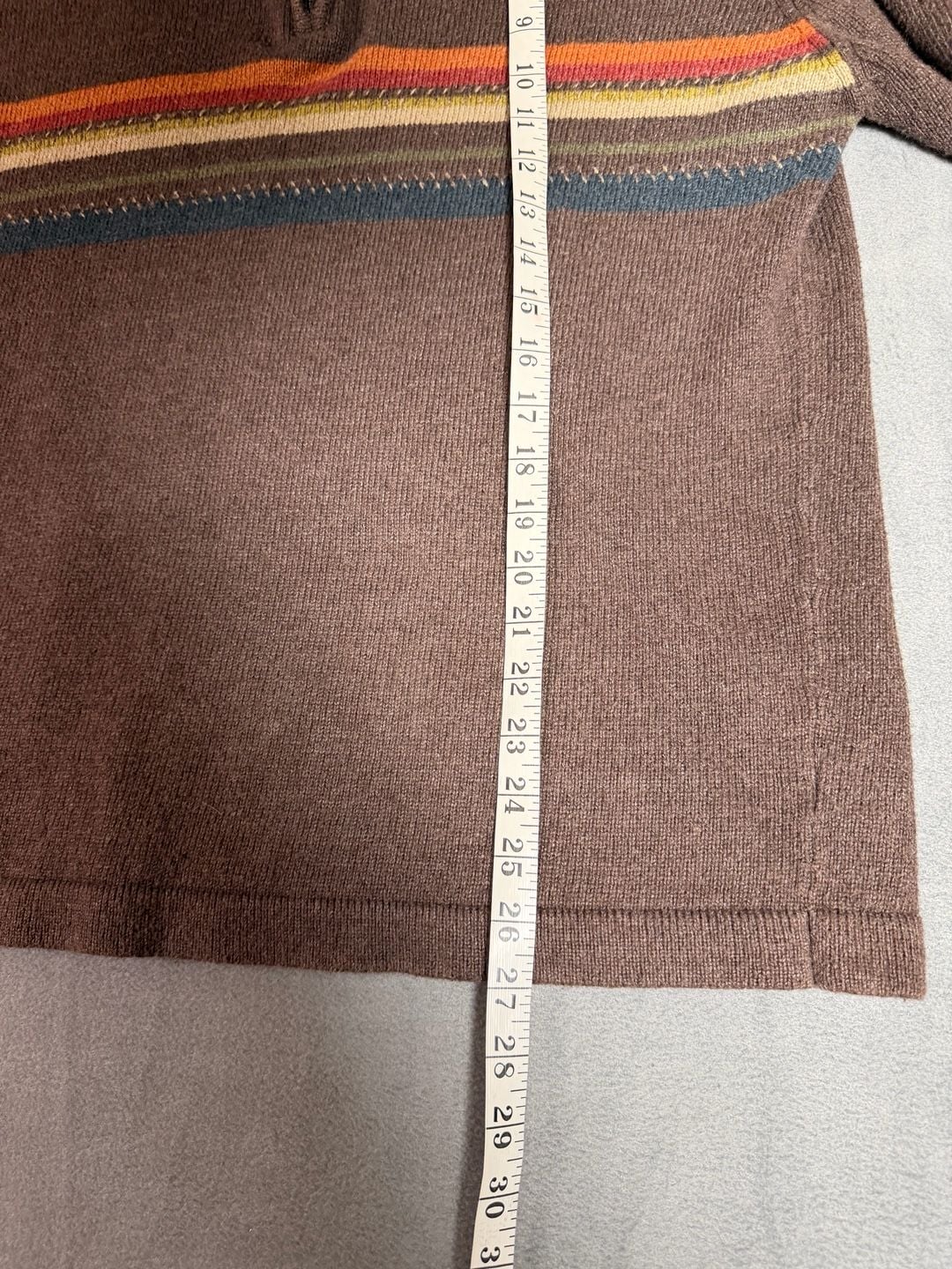 Columbia Sportswear Company Half Zip Sweater Size L Brown Striped Knit 5