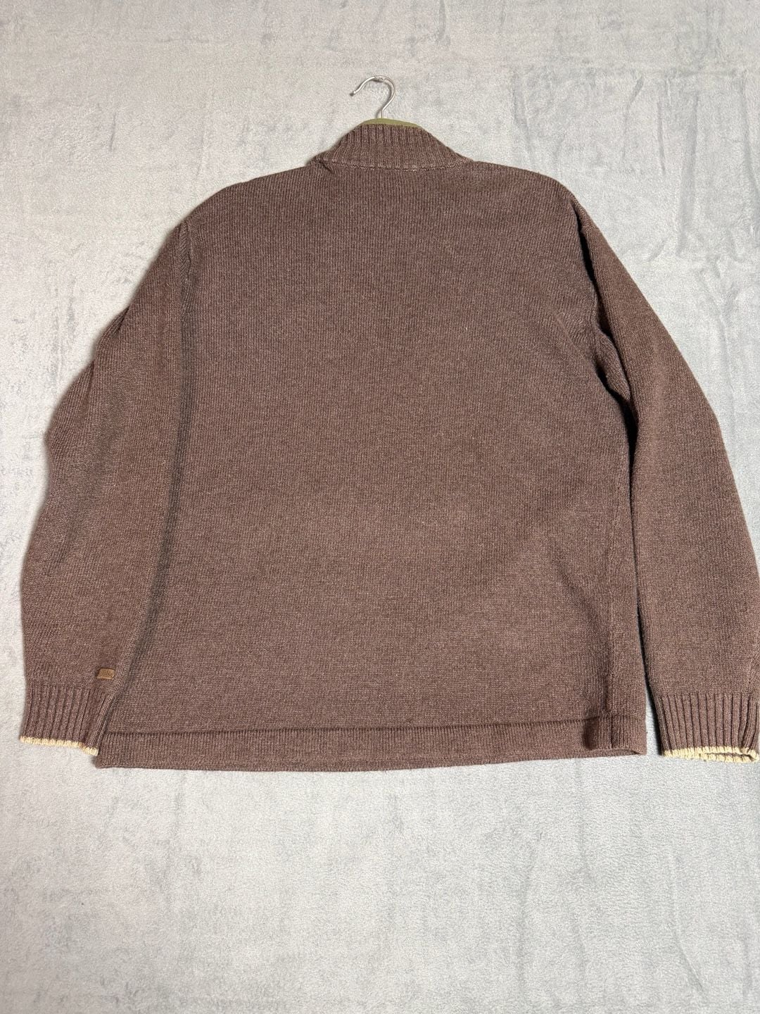 Columbia Sportswear Company Half Zip Sweater Size L Brown Striped Knit 7