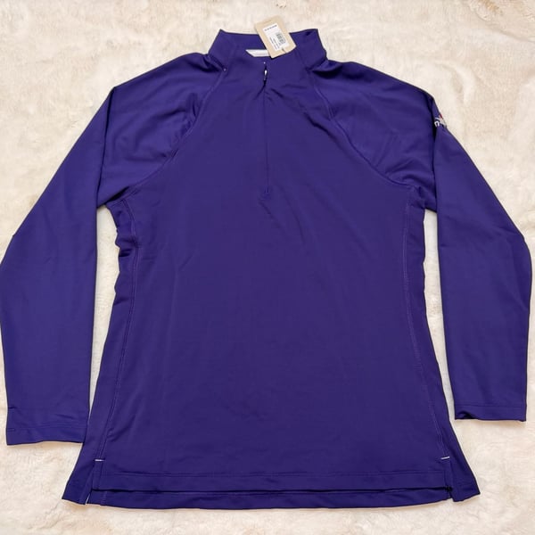 Peter Millar 3M Open Full Zip Pullover Size L Purple