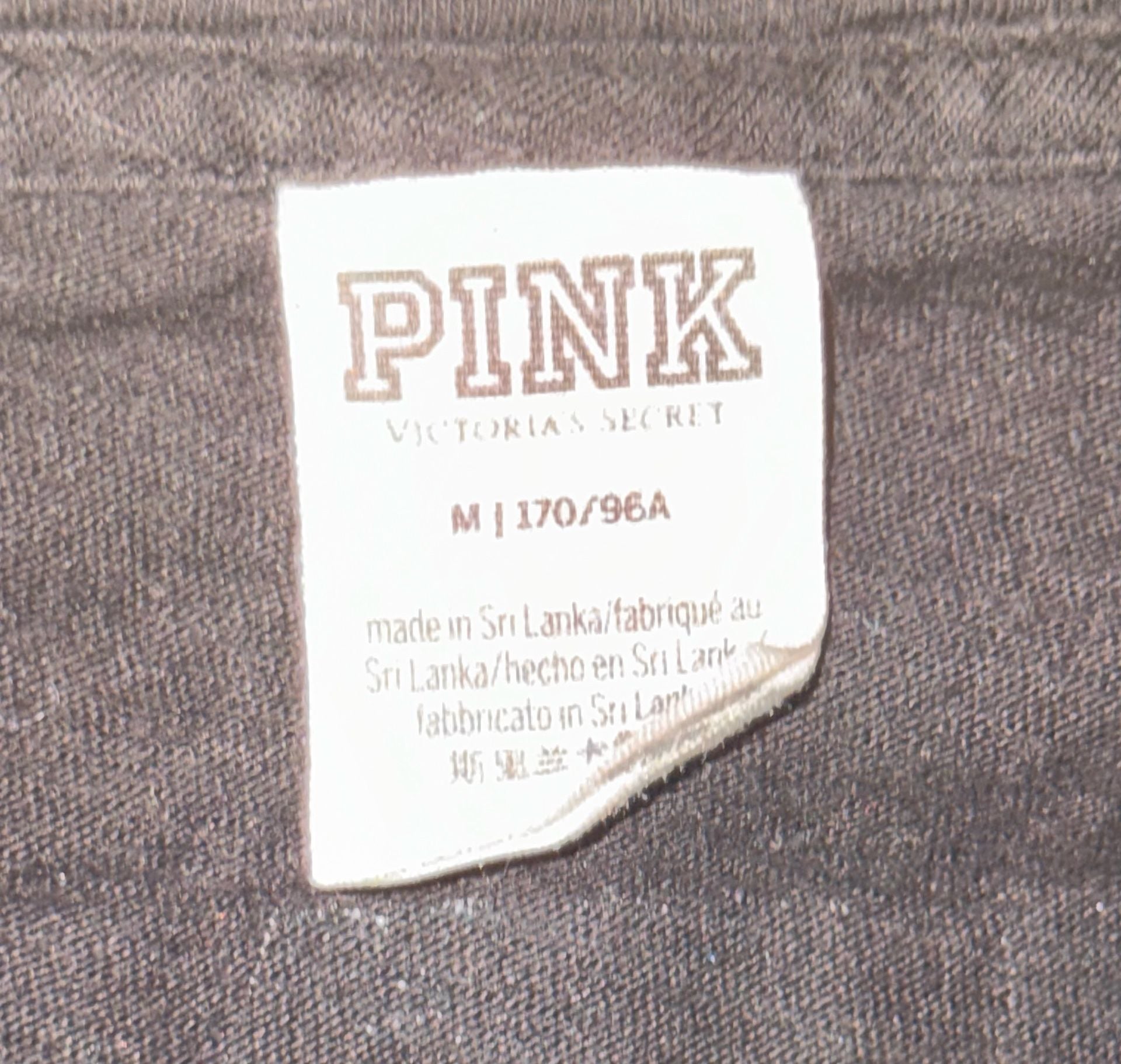 PINK Victoria's Secret Long Sleeve Lace-Up Graphic T-Shirt Size M Black 4