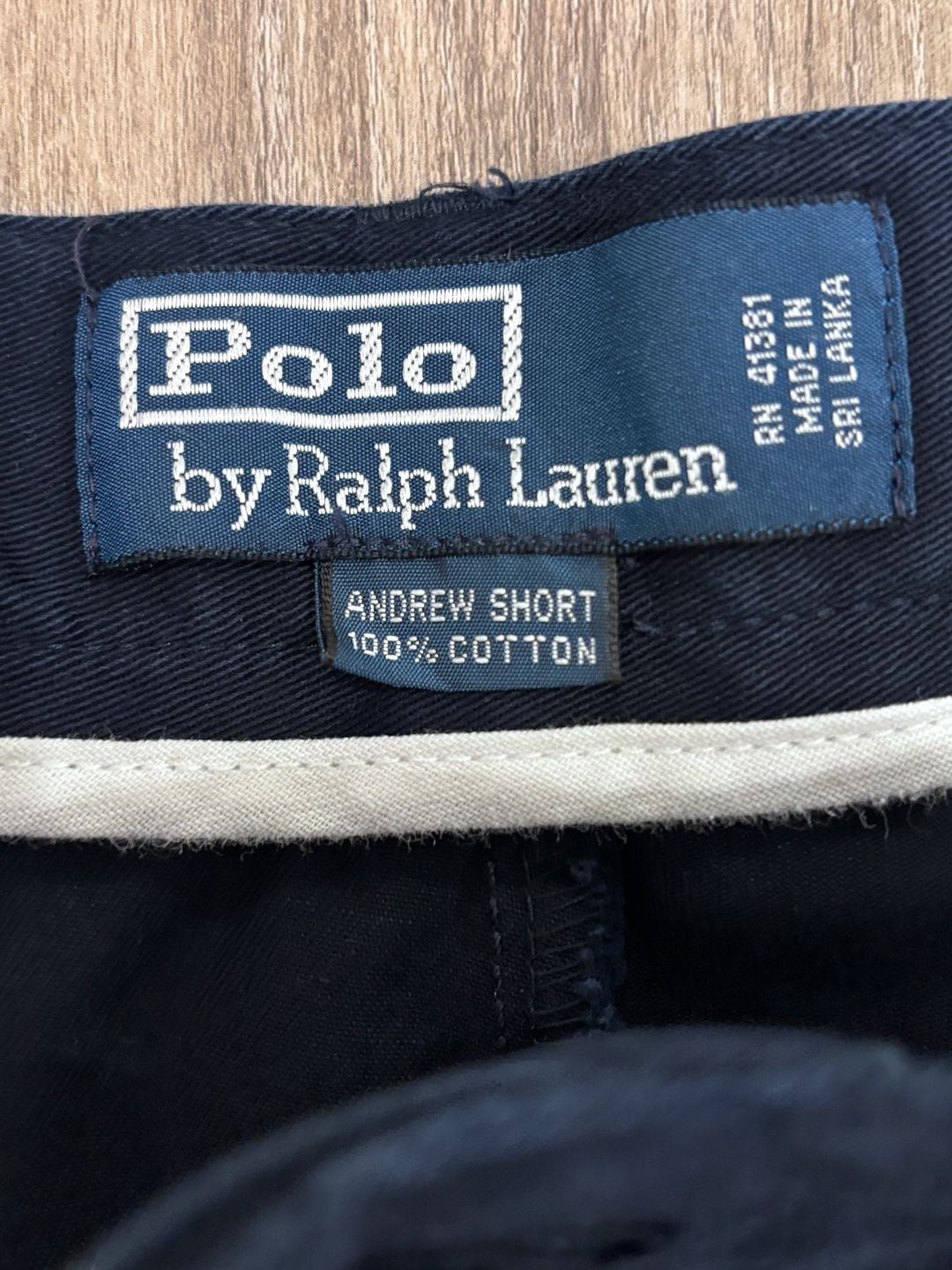 Vintage 90s Polo Ralph Lauren Andrew Short Mens 35 Navy Blue Pleated Chino Short 4