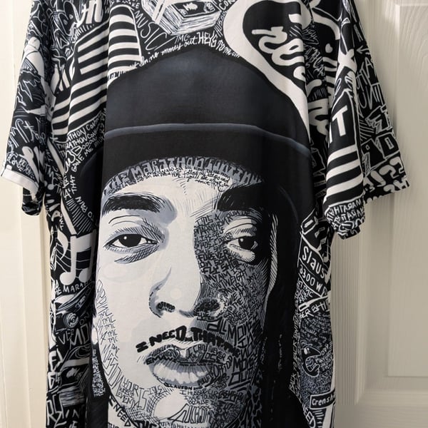 Nipsey Hussle Graphic T-Shirt All Over Print Black White