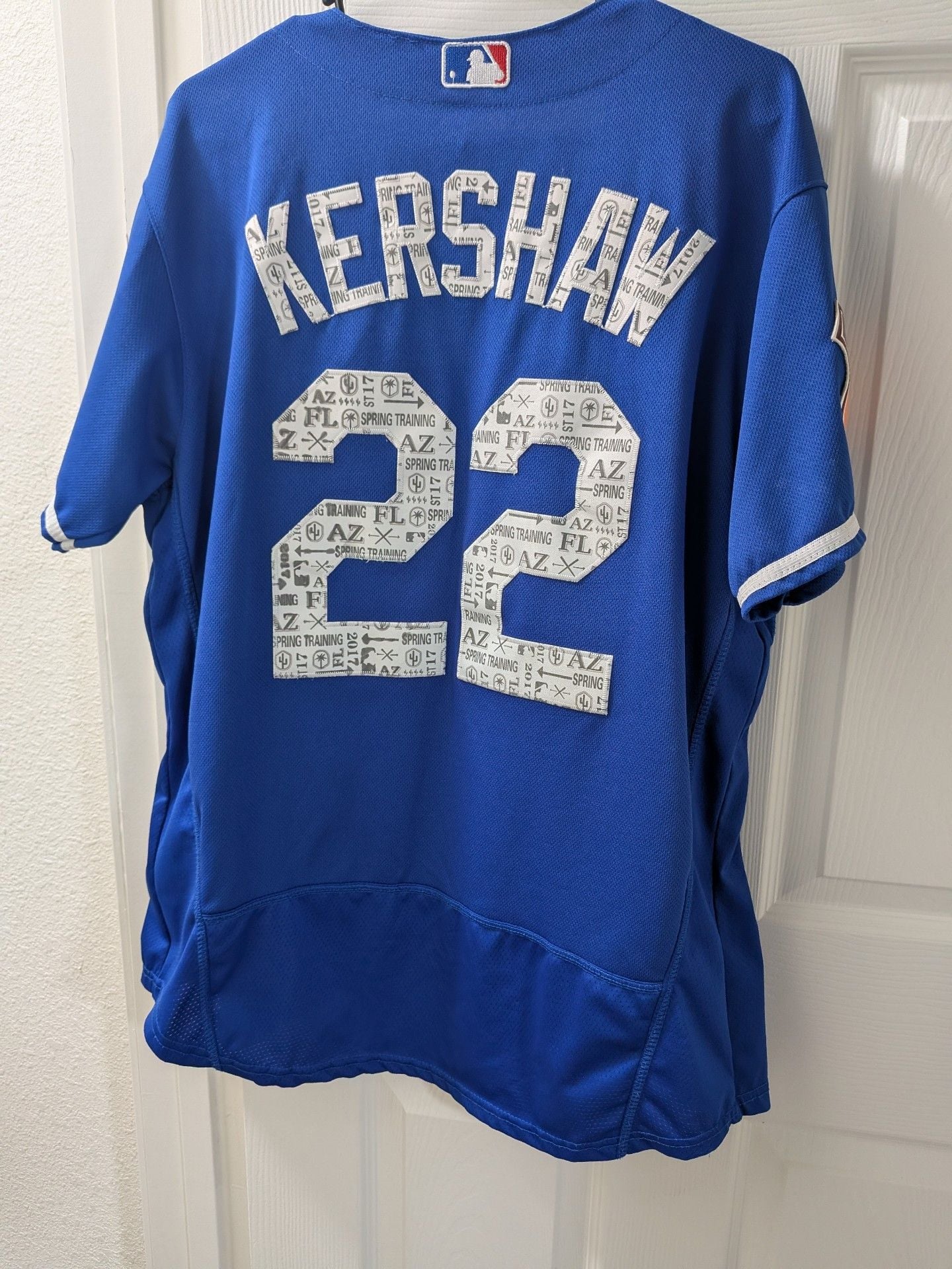 Majestic Los Angeles Dodgers Clayton Kershaw 22 Spring Training Jersey 2