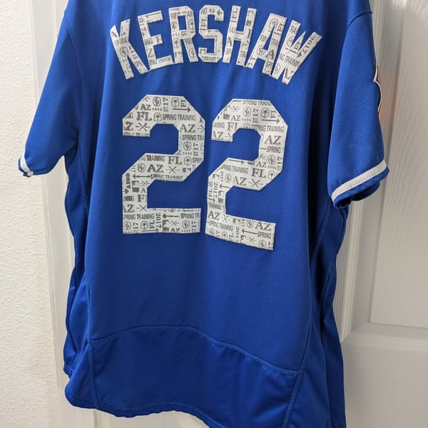 Majestic Los Angeles Dodgers Clayton Kershaw 22 Spring Training Jersey